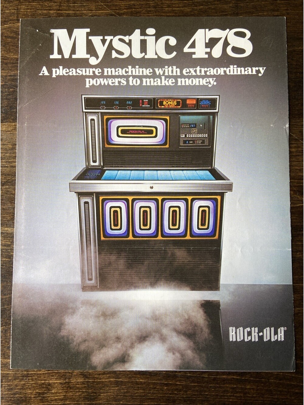 Rock-ola Mystic 478 Arcade Pinball FLYER Original Ad Promo 1978 Poster Not PCB